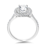 Oval-Shaped Double-Halo Split Shank Engagement Ring