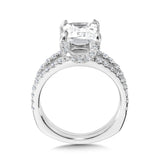 Emerald-Cut Hidden Accents & Split Shank Diamond Engagement Ring