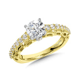 Straight Diamond Engagement Ring W/ Stylized Undergallery