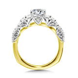 Straight Two-Tone Diamond Engagement Ring W/ Trellis Undergallery