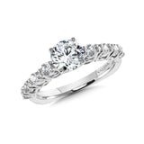 Straight Diamond Engagement Ring w/ Trellis Undergallery