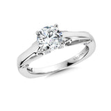 Diamond Solitaire Engagement Ring w/ Spiral Diamond Undergallery