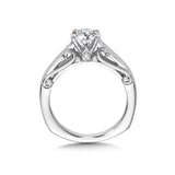 Diamond Solitaire Engagement Ring W/ Spiral Diamond Undergallery