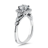 Tapered Cushion-Shaped Halo Diamond Engagement Ring