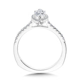 Marquise Diamond Straight Halo Engagement Ring