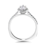 Pear Diamond Straight Halo Engagement Ring