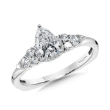 Tapered Pear Diamond Engagement Ring