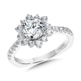 Floral Halo Diamond Engagement Ring