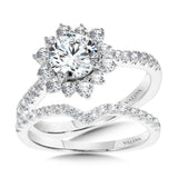 Floral Halo Diamond Engagement Ring