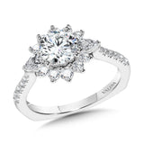 Statement Diamond Halo Engagement Ring