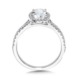 Oval-Shaped Halo Split Shank Engagement Ring