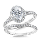 Oval-Shaped Halo Split Shank Engagement Ring