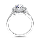 Cushion-Shaped Double-Halo Split Shank Engagement Ring