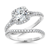 Cushion-Shaped Split Shank Halo Engagement Ring