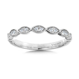 Scalloped Milgrain Diamond Wedding Band