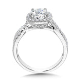 Crisscross Cushion-Shaped Halo Engagement Ring