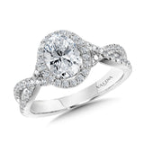 Crisscross Oval Halo Engagement Ring