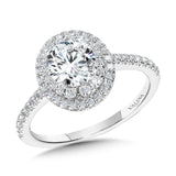 Straight Double-Halo Engagement Ring