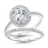 Straight Double-Halo Engagement Ring