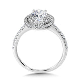 Straight Oval Double-Halo Engagement Ring