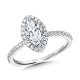 Classic Straight Marquise Halo Engagement Ring