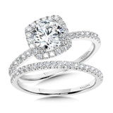 Classic Straight Cushion-Shaped Halo Engagement Ring