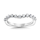 Curved Single Shared Prong Diamond Wedding Band