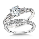 Vintage Milgrain & Filigree Accented Diamond Engagement Ring