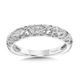 Vintage Milgrain & Filigree Accented Diamond Wedding Band