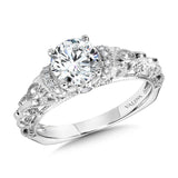 Vintage Milgrain & Filigree Accented Diamond Engagement Ring