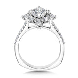 Prong-Tipped Sub Burst Diamond Halo Engagement Ring