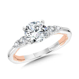 Two-Tone & Milgrain-Beaded Hidden Accents Diamond Engagement Ring