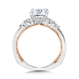 Two-Tone & Milgrain-Beaded Hidden Accents Diamond Engagement Ring