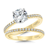 Straight Hidden Halo Diamond Engagement Ring