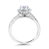 Blooming Halo & Crisscross Diamond Engagement Ring