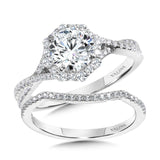 Blooming Halo & Crisscross Diamond Engagement Ring