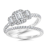 Emerald-Cut 3-Stone Diamond Engagement Ring