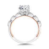 Stackable Two-Tone & Milgrain-Beaded Hidden Accents Diamond Engagement Ring