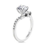 Marquise-Accented & Diamond-Prong Chevron Engagement Ring