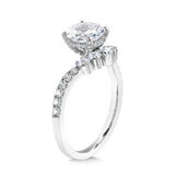 Chevron-Shaped Hidden Halo Diamond Engagement Ring