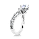 Six-Prong Chevron-Shaped & Split Shank Hidden Accents Diamond Engagement Ring