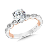 Crisscross Two-Tone & Milgrain-Beaded Diamond Collar Engagement Ring