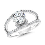 Milgrain-Beaded Split Shank & Hidden Accents Diamond Engagement Ring