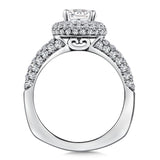 Diamond halo engagement ring mounting with 