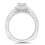 Princess-Cut Double Halo Diamond Engagement Ring