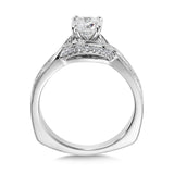 Side Stone Setting Diamond Engagement Ring