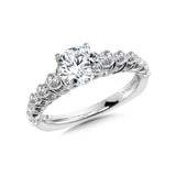 Tapered Straight Diamond Engagement Ring W/ Trellis Undergallery