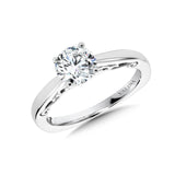 Solitaire Diamond Engagement Ring W/ Spiral Undergallery