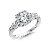 Cushion-Shaped Halo Engagement Ring  w/ Spiral Diamond Undergallery