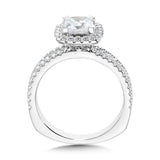 Princess-Cut Split Shank Diamond Halo Engagement Ring